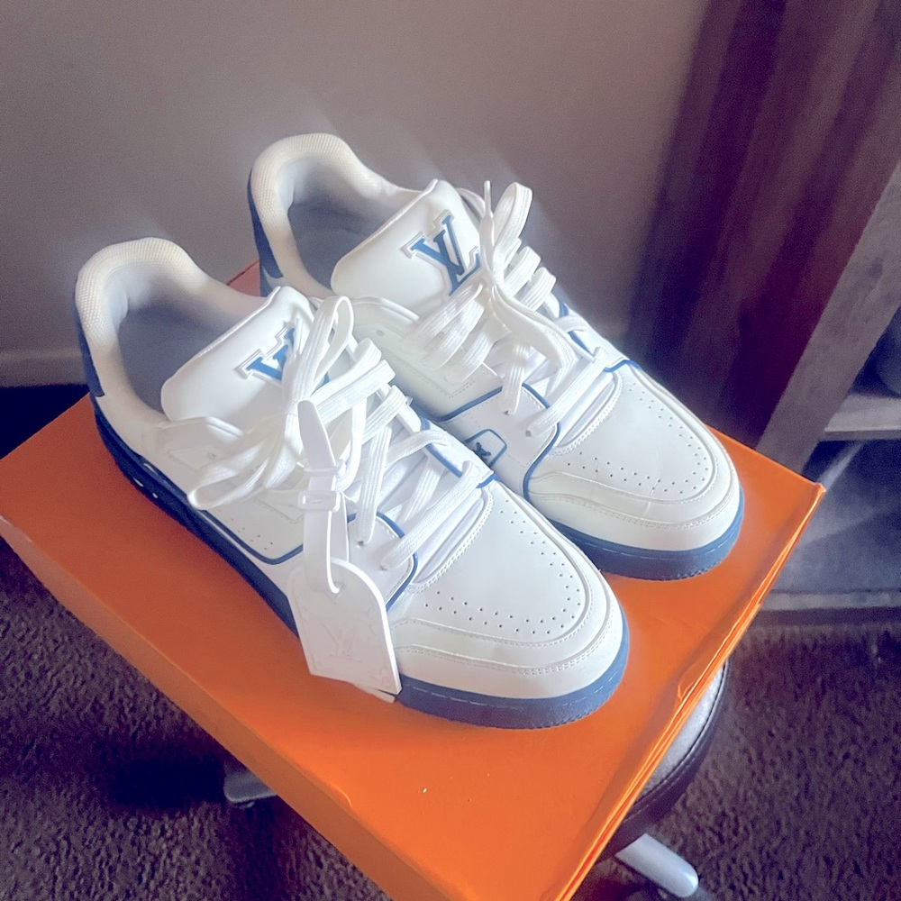 Louis Vuitton blue and white shoes